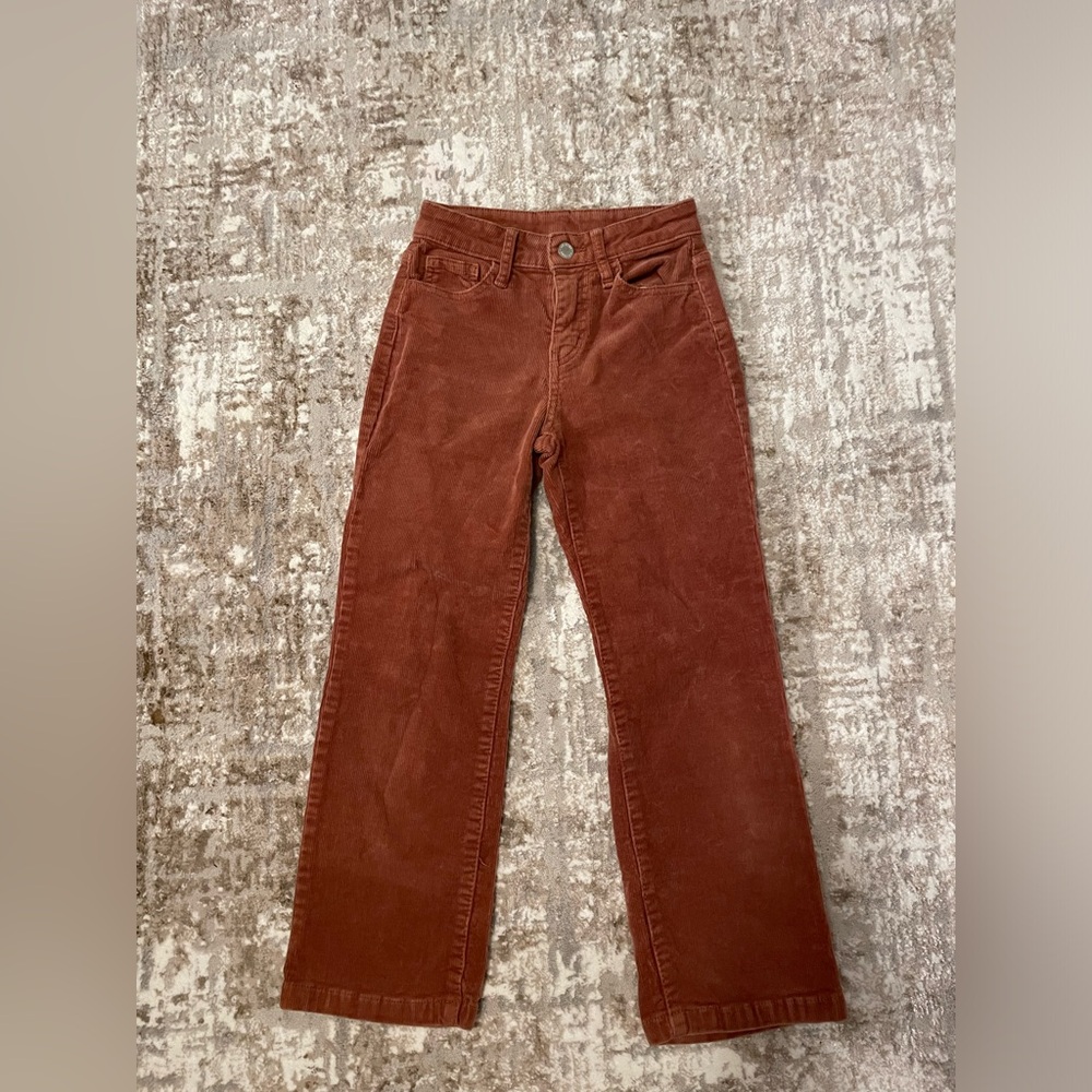 Art Class Terracotta Corduroy Fabric wide leg girls pants size S 6/7 - Picture 3 of 4